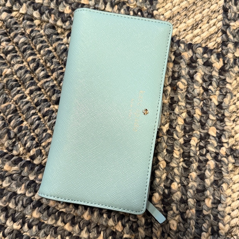 Kate Spade Grand Street Stacy Bifold Leather Slim Wallet light Blue